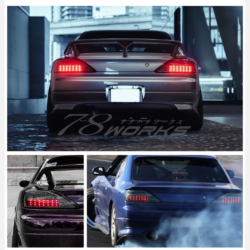S15 シルビア / ヴァリエッタ オリジナル 流れるウインカーモデル LEDテールランプ V2 ブラック — image 9