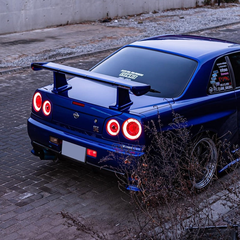 R34 スカイライン GT GT-R 2D クーペ用 BNR ENR ER HR ファイバー LEDテールランプ レッドクリアー — image 10