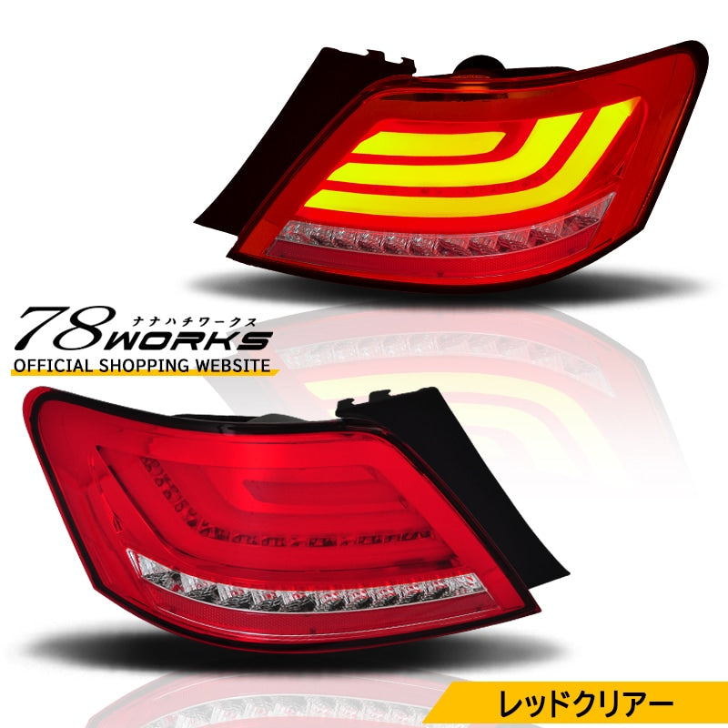 GRX120系 マークX ウインカー点滅タイプ ファイバーLEDテールランプ V1 レッドクリアー — image 1