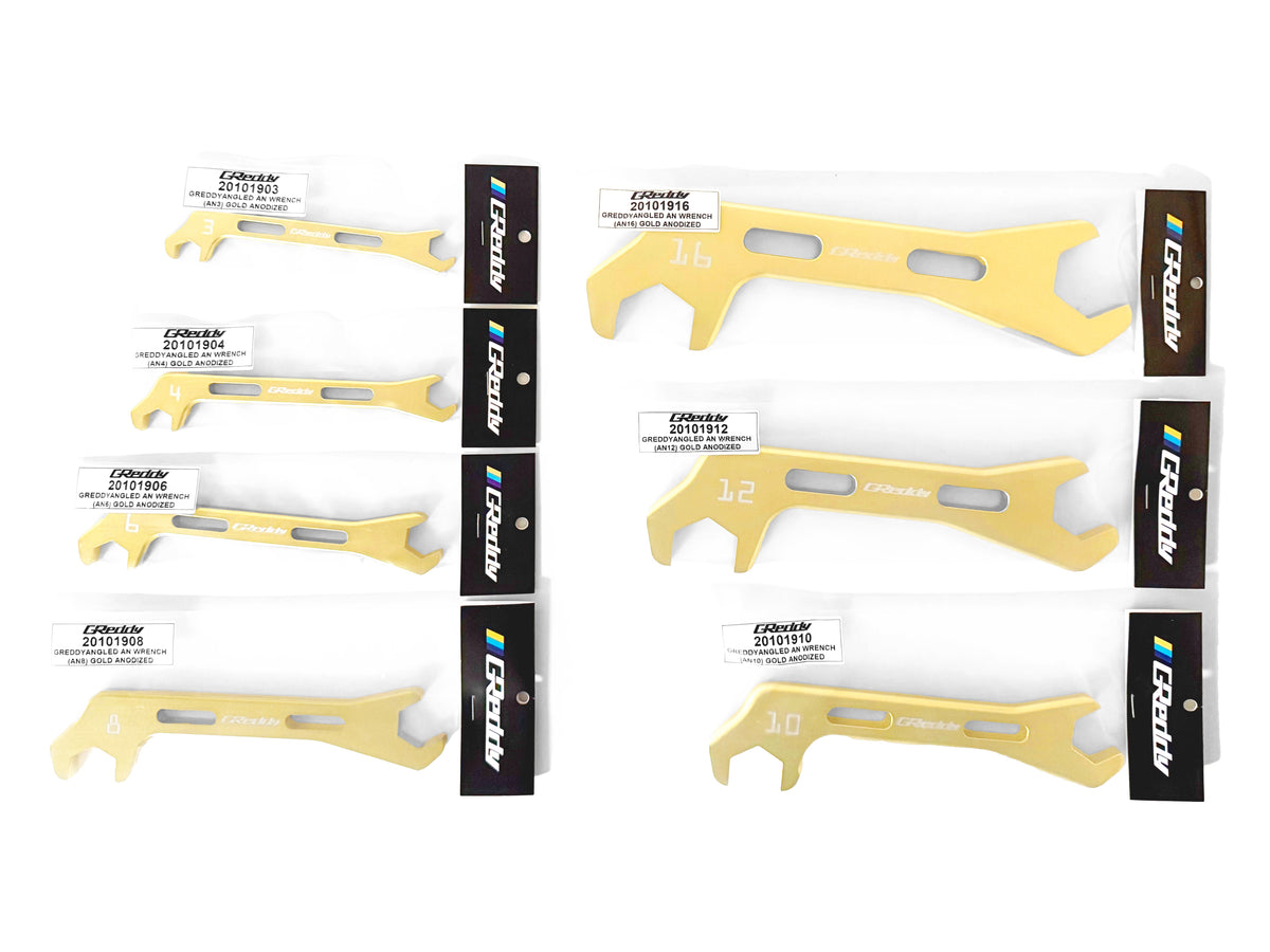 GReddy Angled AN Wrenches - Gold Anodized — image 1