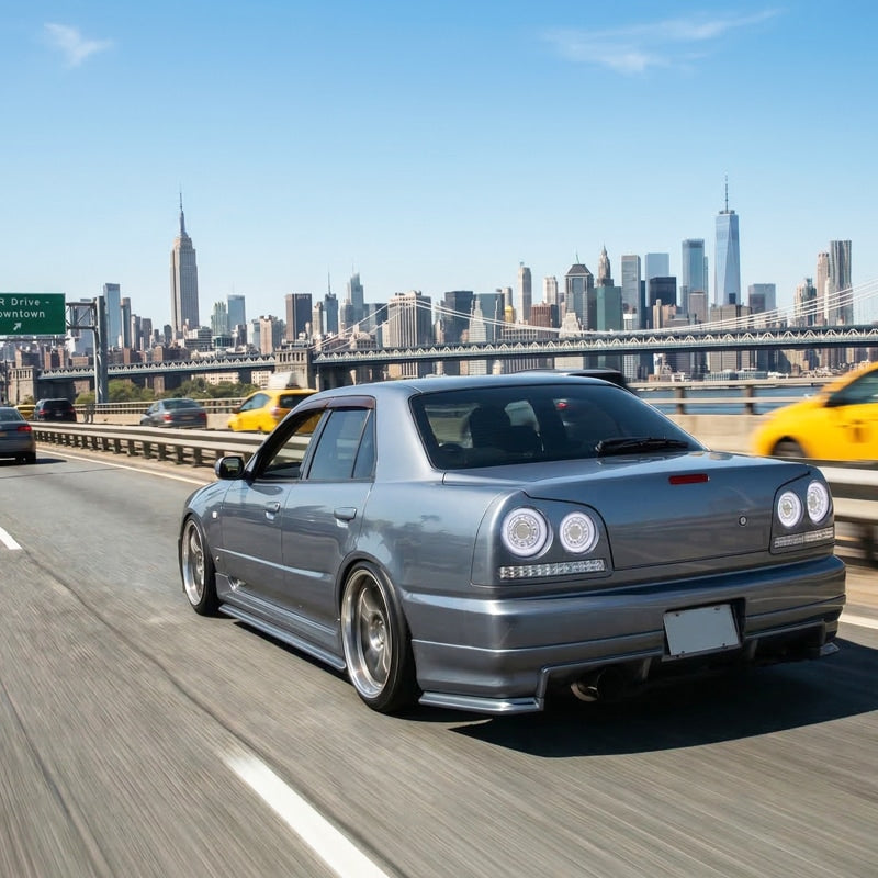 R34 スカイライン 4D セダン用 ENR34 ER34 HR34 ファイバー LEDテールランプ オールクリアー — image 13