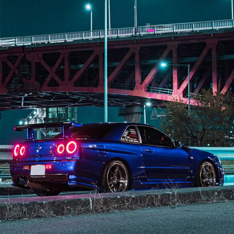 R34 スカイライン GT GT-R 2D クーペ用 BNR ENR ER HR ファイバー LEDテールランプ オールクリアー — image 11