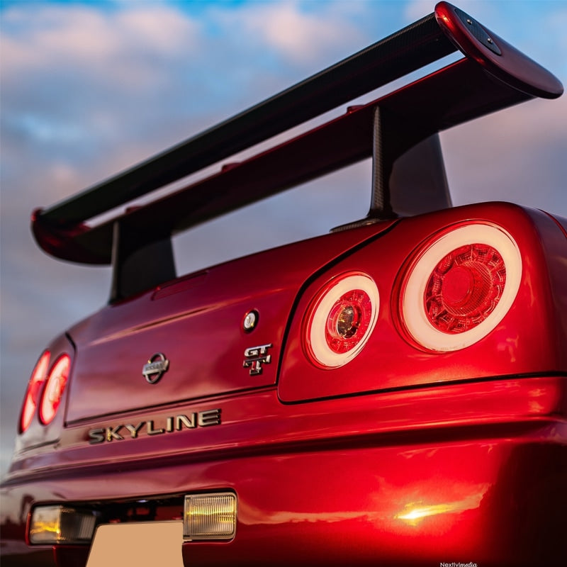 R34 スカイライン GT GT-R 2D クーペ用 BNR ENR ER HR ファイバー LEDテールランプ レッドクリアー — image 13
