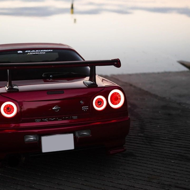 R34 スカイライン GT GT-R 2D クーペ用 BNR ENR ER HR ファイバー LEDテールランプ オールクリアー — image 14