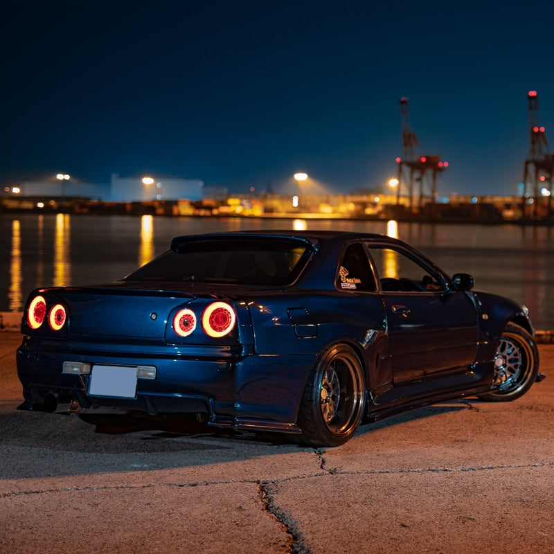 R34 スカイライン GT GT-R 2D クーペ用 BNR ENR ER HR ファイバー LEDテールランプ オールクリアー — image 15