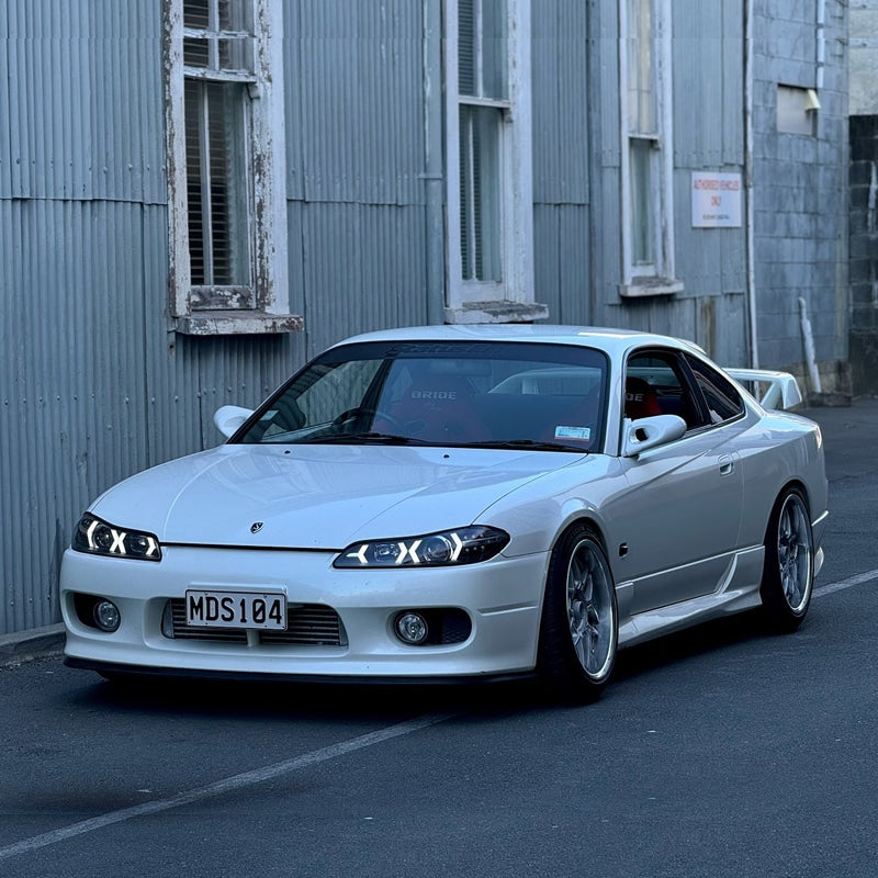 S15 シルビア / ヴァリエッタ 次世代 イカリング ファイバーLEDヘッドライト V4 ブラック — image 8