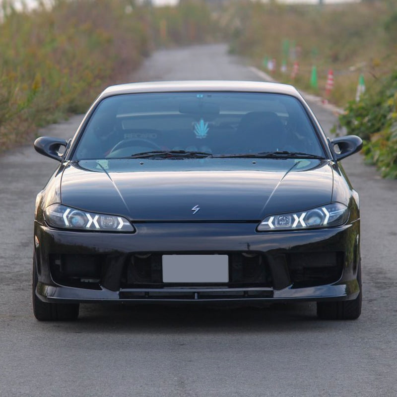 S15 シルビア / ヴァリエッタ 次世代 イカリング ファイバーLEDヘッドライト V4 ブラック — image 9