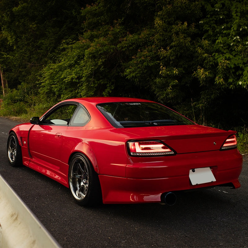 S15 シルビア / ヴァリエッタ 流れるウインカー サイドマーカー付き ファイバーLEDテールランプ インナーレッド — image 17