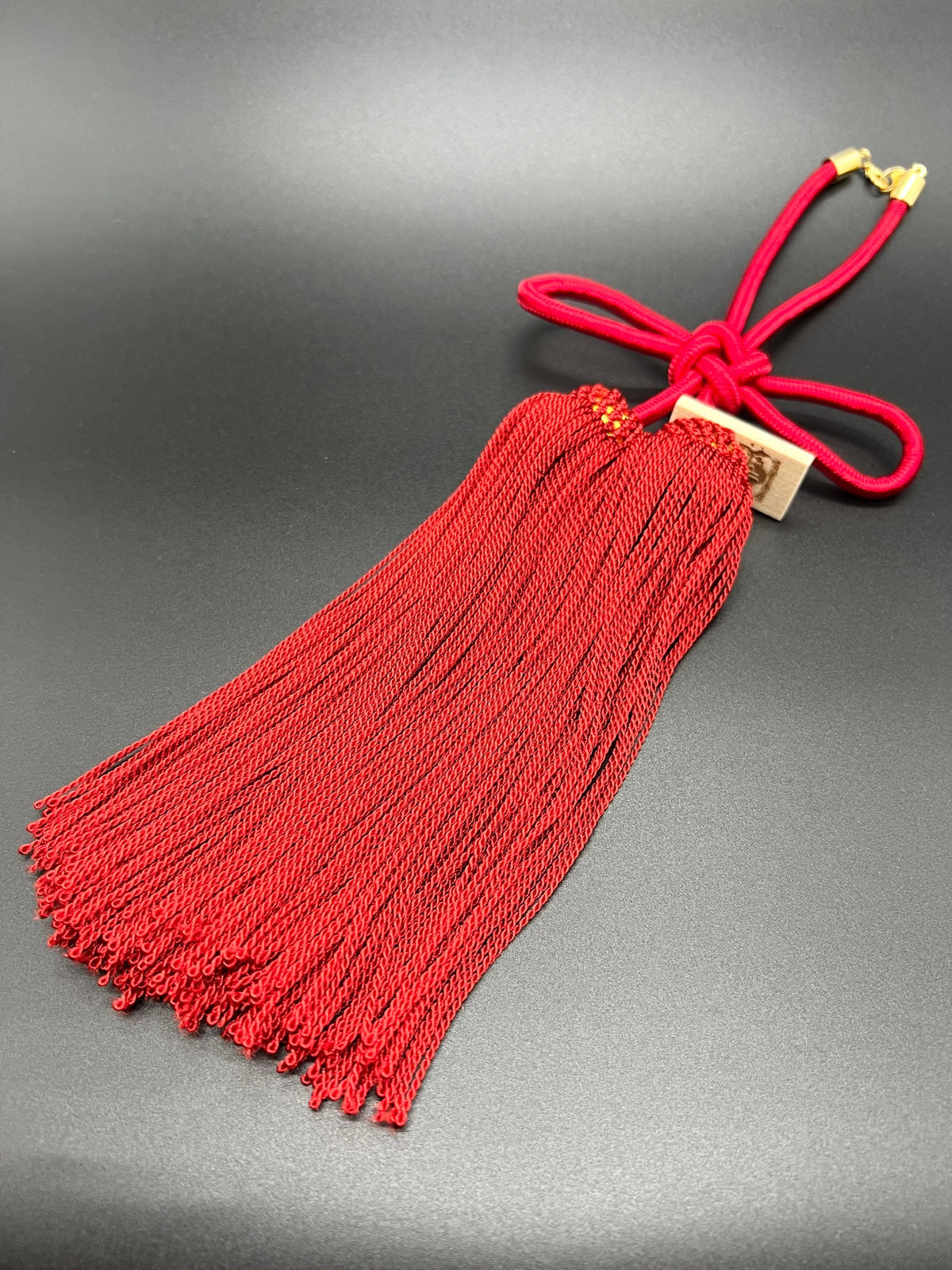 Tassel Agemaki Knot Medium Size Red — image 1