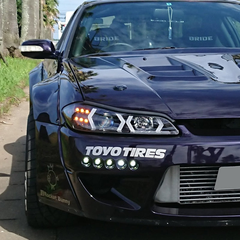 S15 シルビア / ヴァリエッタ 次世代 イカリング ファイバーLEDヘッドライト V4 ブラック — image 13