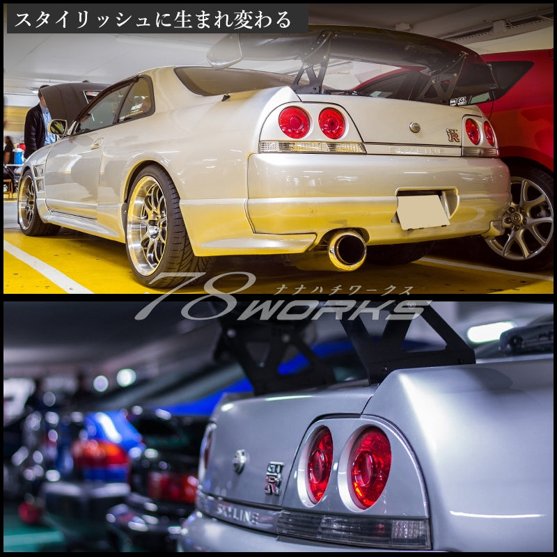 R33 スカイライン GTS GT-R 2D クーペ用 海外人気モデル バルカンルック LEDテールランプ レッドクリアー — image 4