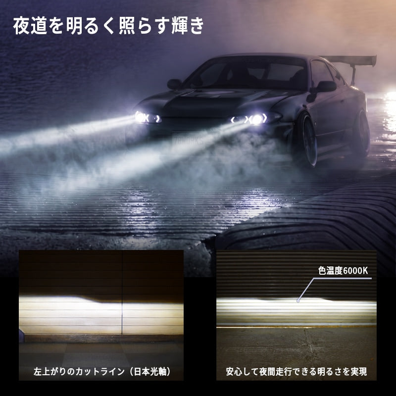 S15 シルビア / ヴァリエッタ LEDロービームモデル ファイバーLEDヘッドライト V5 ブラック — image 3