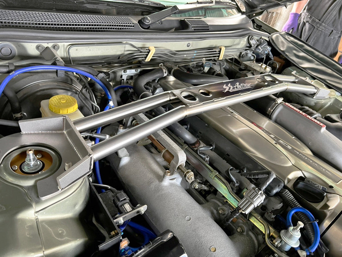 Garage Active "SS Active" Titanium Front Tower Bar(s) - (R32/R33/R34) — image 2