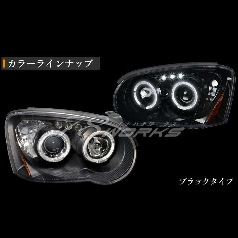 GD GG インプレッサ 中期 WRX STI インプレッサ スポーツワゴン LED イカリング ヘッドライト ハロゲン車用 ブラック — image 5