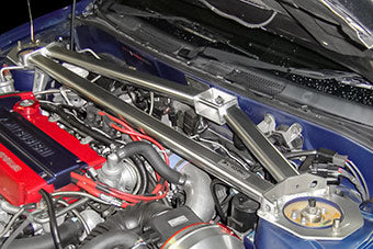 Strut Tower BAR /Aluminium /Front MCS - MITSUBISHI LANCER Evolution IV to VI(TM) CN9A/CP9A — image 3