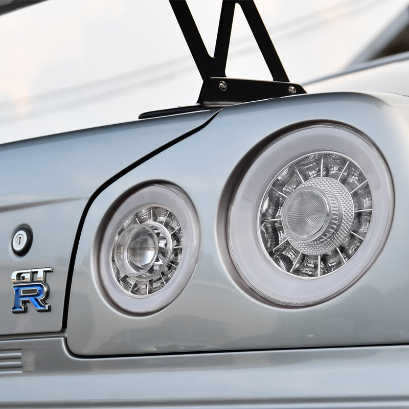 R34 スカイライン GT GT-R 2D クーペ用 BNR ENR ER HR ファイバー LEDテールランプ オールクリアー — image 7