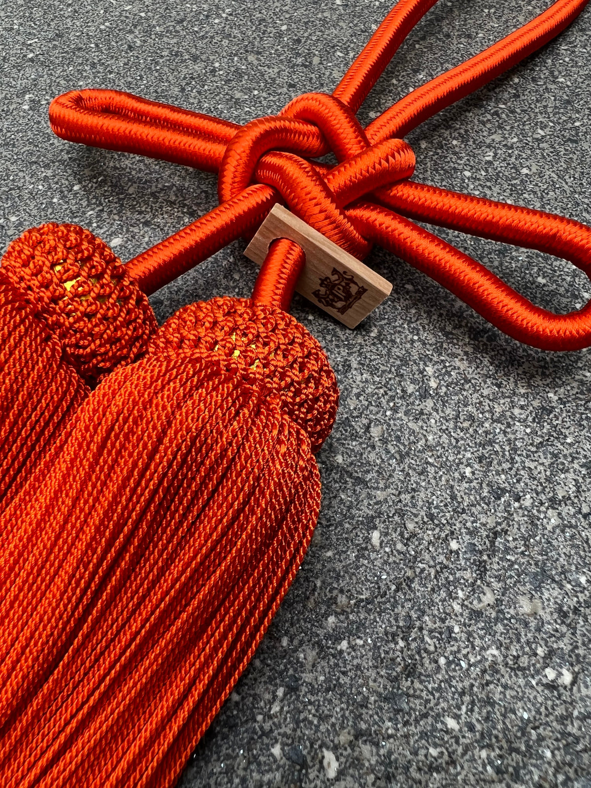 Tassel Agemaki Knot Large Size Vermilion Orange — image 1