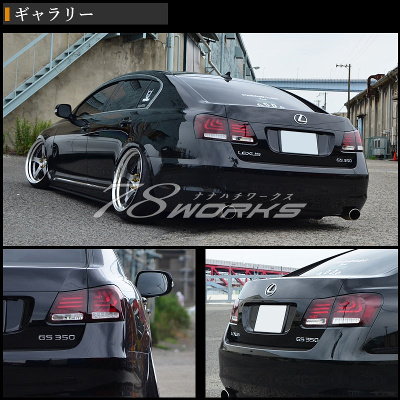 LEXUS 19系 GS 高輝度LED 流れるウインカータイプ ファイバーLEDテールランプ V2 レッドクリアー / ブラック — image 7