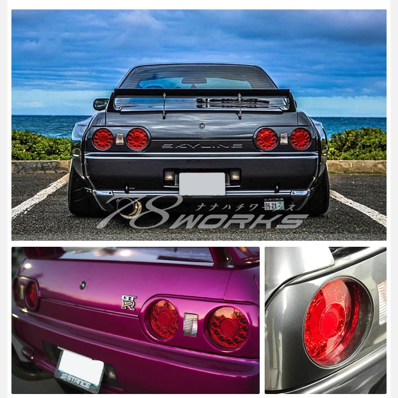R32 スカイライン GTS GT-R 2D クーペ用 海外人気モデル バルカンルック LEDテールランプ レッドクリアー — image 8