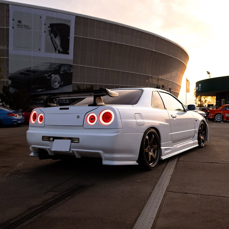 R34 スカイライン GT GT-R 2D クーペ用 BNR ENR ER HR ファイバー LEDテールランプ レッドクリアー — image 18