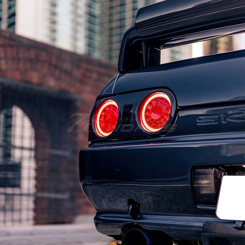 R32 スカイライン GTS GT-R 2D クーペ用 待望のファイバーリング仕様 LEDテールランプ V2 レッドクリアー — image 9