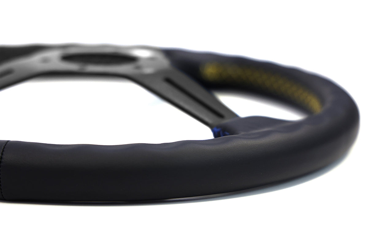 GReddy 3 Color Stitch Steering Wheel - Leather — image 5