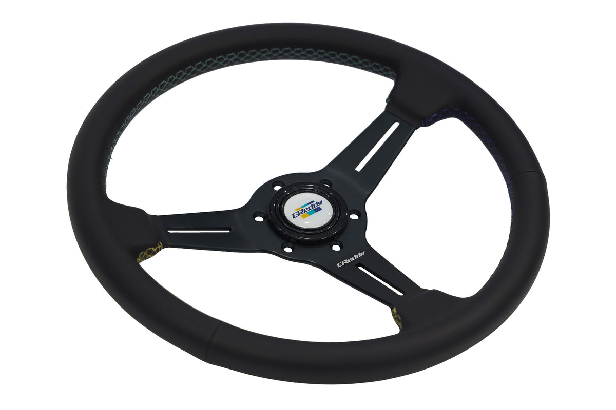GReddy 3 Color Stitch Steering Wheel - Leather — image 2