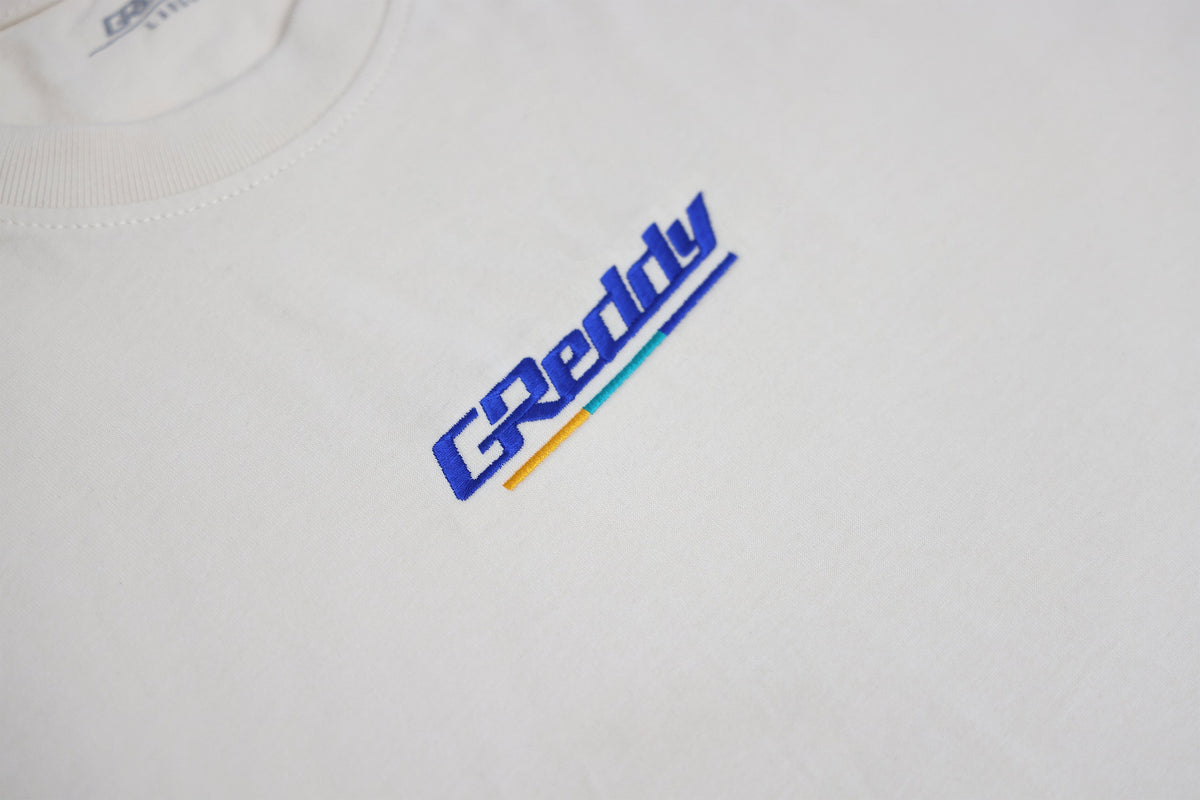 GReddy Underline Embroidered Tee – Cream — image 2