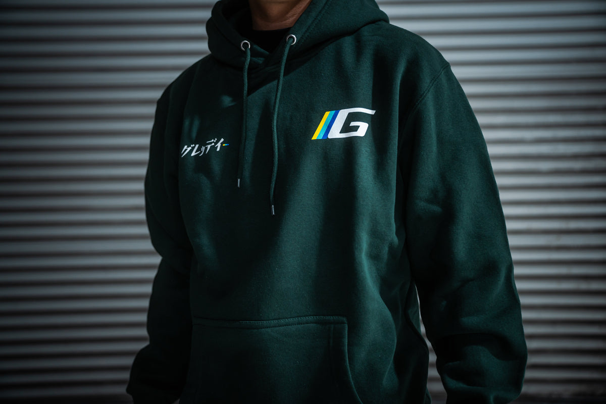 GReddy "94" Pullover Hood - Sports Green — image 7
