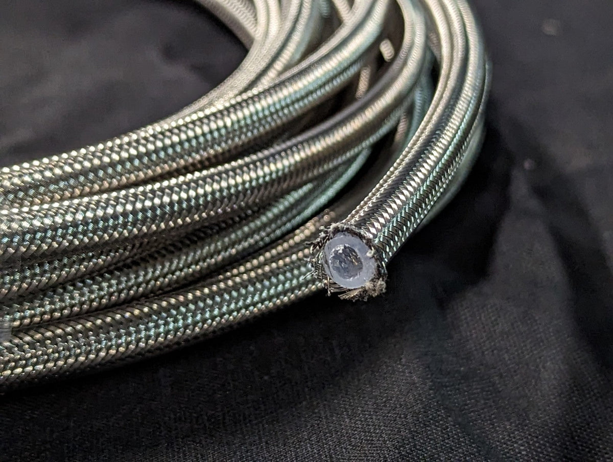 PTFE STAINLESS STEEL BRAIDED HOSE(WITH BLACK BRAIDED NYLON LINE)PTFE
